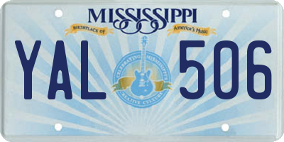 MS license plate YAL506