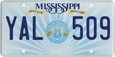 MS license plate YAL509