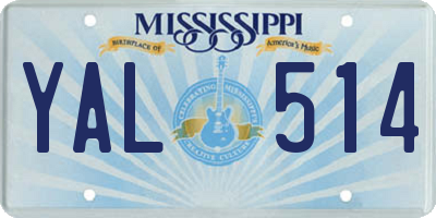 MS license plate YAL514