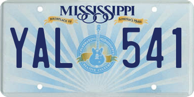 MS license plate YAL541