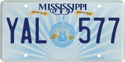MS license plate YAL577