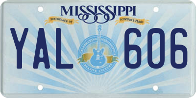MS license plate YAL606