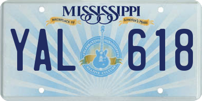 MS license plate YAL618