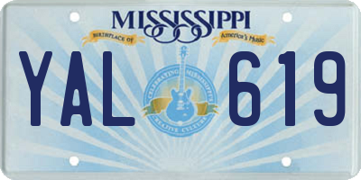 MS license plate YAL619