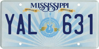 MS license plate YAL631
