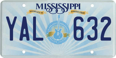 MS license plate YAL632