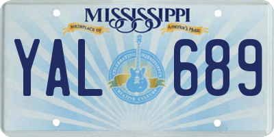 MS license plate YAL689