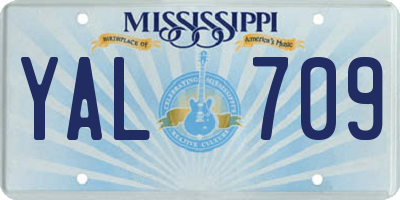 MS license plate YAL709