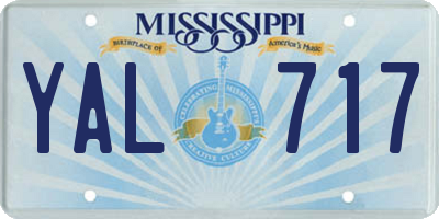 MS license plate YAL717
