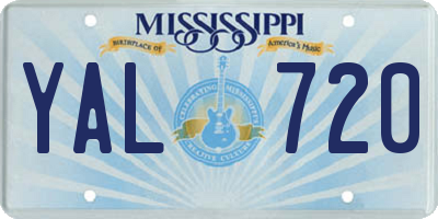 MS license plate YAL720