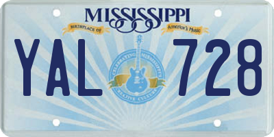 MS license plate YAL728