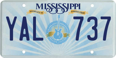 MS license plate YAL737