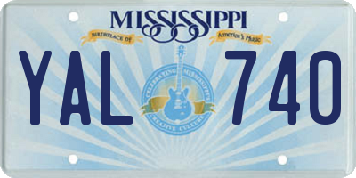 MS license plate YAL740