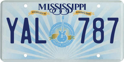 MS license plate YAL787