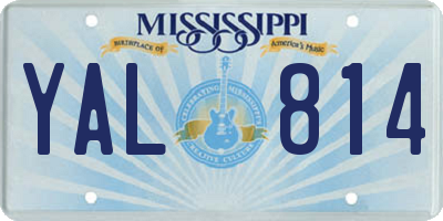 MS license plate YAL814