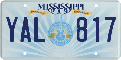 MS license plate YAL817
