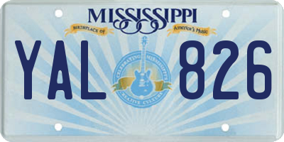 MS license plate YAL826