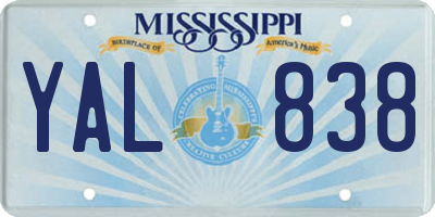 MS license plate YAL838