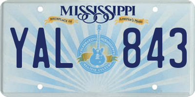 MS license plate YAL843