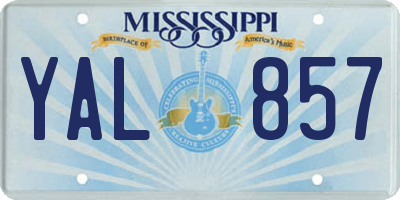 MS license plate YAL857