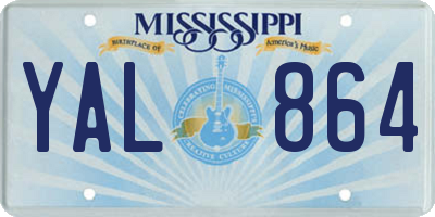 MS license plate YAL864
