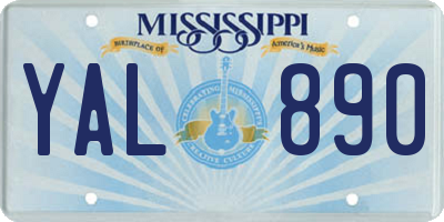 MS license plate YAL890