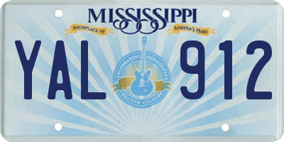 MS license plate YAL912