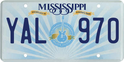 MS license plate YAL970