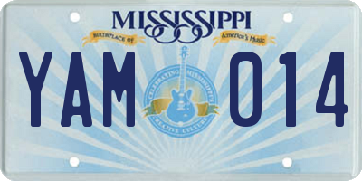 MS license plate YAM014