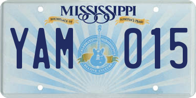 MS license plate YAM015