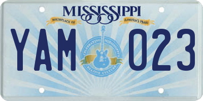 MS license plate YAM023