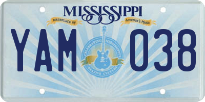 MS license plate YAM038