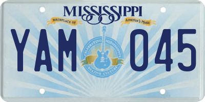 MS license plate YAM045