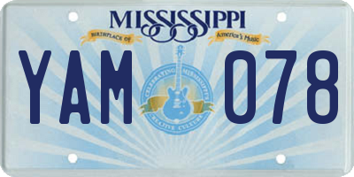 MS license plate YAM078