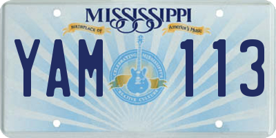 MS license plate YAM113
