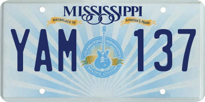 MS license plate YAM137