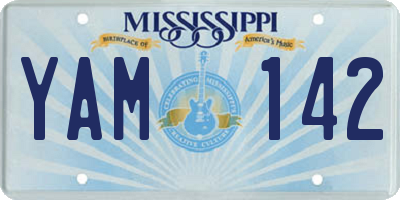 MS license plate YAM142