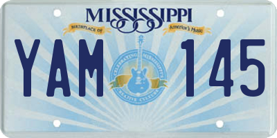 MS license plate YAM145