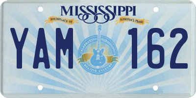 MS license plate YAM162
