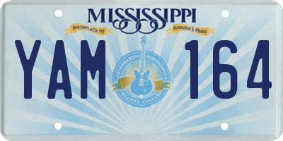 MS license plate YAM164