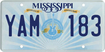 MS license plate YAM183