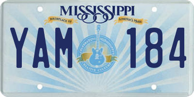 MS license plate YAM184