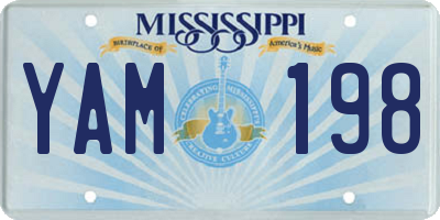 MS license plate YAM198