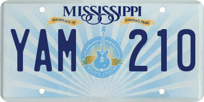 MS license plate YAM210