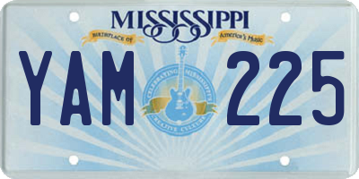 MS license plate YAM225
