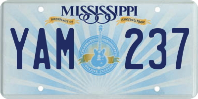 MS license plate YAM237