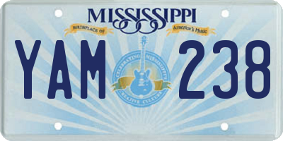 MS license plate YAM238