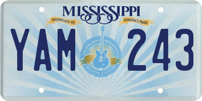 MS license plate YAM243