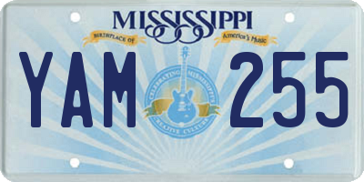 MS license plate YAM255