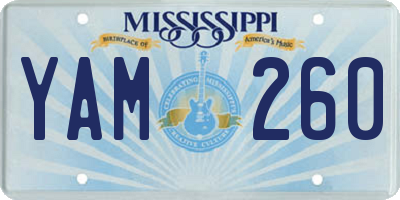 MS license plate YAM260